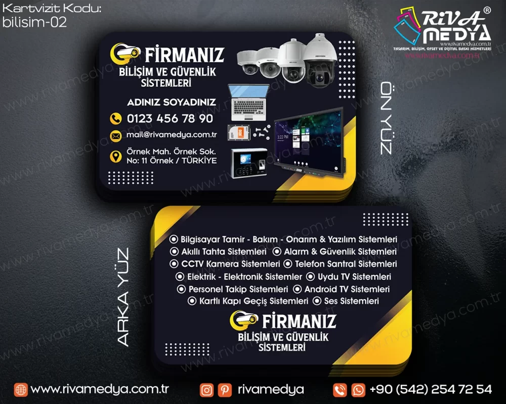 Bilişim ve Güvenlik Sistemleri Kartvizit Örneği